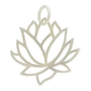 Large Open Design Lotus Flower Pendant in Sterling Silver, #8447