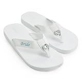 Cathy's Concepts Bride Flip Flops, White, Medium Size 7/8