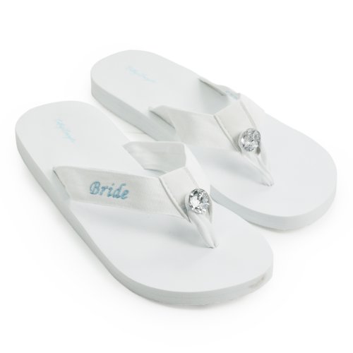 Cathy's Concepts Bride Flip Flops, Medium Size 7/8