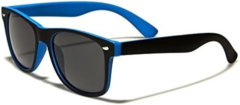 80's Stylish Retro Two Tone Wayfarer Party EDM Sunglasses (Blue)