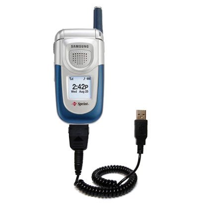 Coiled Power Hot Sync and Charge USB Data Cable w/ Tip Exchange for the Samsung SPH-A760 - Gomadic Brand