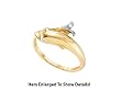 Petite 10k. Yellow Gold Dolphin Shaped Diamond Promise Ring