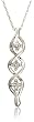 10k White Gold Diamond Three Stone Illusion Pendant (.04 cttw, I-J Color, I3 Clarity)