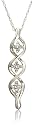 10k White Gold Diamond Three Stone Illusion Pendant (.04 cttw, I-J Color, I3 Clarity)