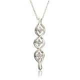 10k White Gold Diamond Three Stone Illusion Pendant (.04 cttw, I-J Color, I3 Clarity)