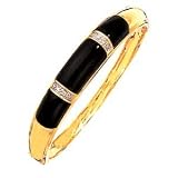 14k Gold, Diamond & Black Onyx Bracelet (0.09ctw)