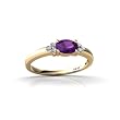 14K Yellow Gold Genuine Oval Amethyst Ring