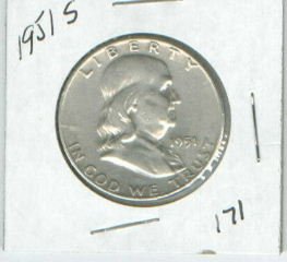 1951 Franklin Half Dollar in 2x2 Holder-image