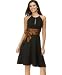 Apparel : London Times Plus Size Keyhole Halter Dress with Tie-Waist