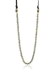 Love Heals Nysa, Champ Brown Leather with Knotted Champ Quartz and Bronze Charms Necklace