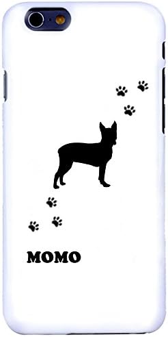 Personalized Monogrammed iPhone6 (4.7) Polycarbonate Hard Case-WHITE,Boston terrier, Print with your dog name/monogram