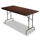 Alera Economy Folding Table, 72inch W x 30inch D, Walnut