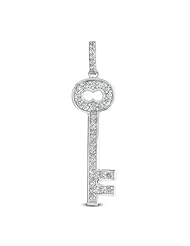 14K White Gold 0.36cttw Round Diamond Pendant