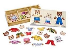 MELISSA & DOUG WOODEN BEAR FAMILY DRESS UP PUZZLE