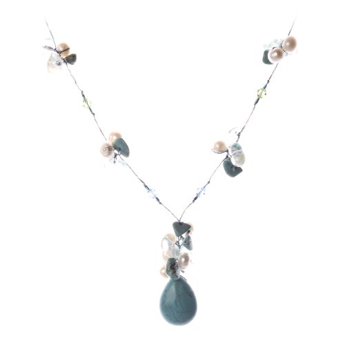 Oi! Turquoise & Sea Shell Pendant Necklace