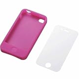 ELECOM iPhone 4用 シリコンケース 液晶保護フィルム付き ピンク MPA-P10SCPN