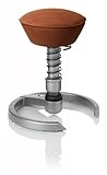 SWOPPER CLASSIC 3D-Aktiv-Bürostuhl Hocker Sitzpolster Normal, Farbe choco, Fussring mit Filzgleiter, Feder SMALL, Basis Titan, Federfarbe schwarz (SWOP20TFSML)