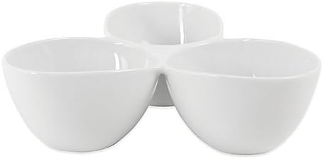 White 3-Section Dip and Condiment Server, 12 Oz.