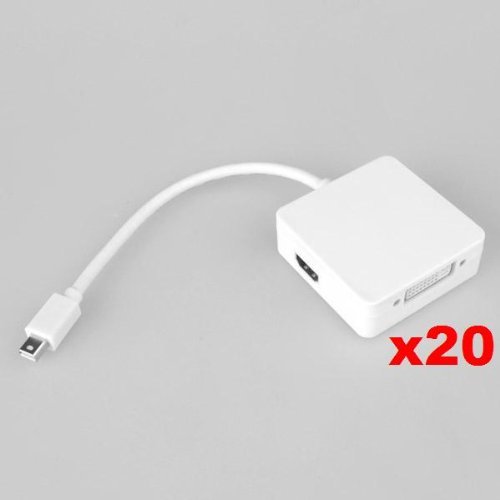 Neewer (20x) 3 in 1 Mini DisplayPort to HDMI/DVI/DP(DisplayPort) Adapter for Macbook PC
