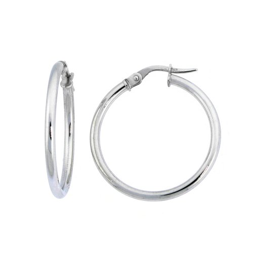 Karat Platinum 25mm Hoop Earrings