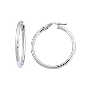 Karat Platinum 25mm Hoop Earrings