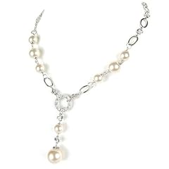 Le BIJOU Muschelkern Perlen Y-Collier, made with CRYSTALLIZED TM-Swarovski Elements, Perlen weiss -IM SCHMUCKBEUTEL