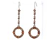 Copper and Topaz Colored Drop Circle Earrings Fashion Jewelry