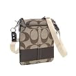 Coach Signature Stripe Swingpack Crossbody Messenger Bag Purse 42619 Mahogany Brown
