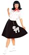 Ladies 50s Black Poodle Skirt