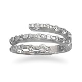 Sterling Silver Three Row CZ Ring
