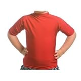 Beach Depot UPF 50+ Toddler's Short Sleeve Rash Guard Shirt - Red Small 1-2T