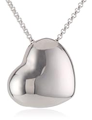 Puffed Heart Chain Pendant Necklace, 18"