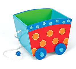 Hand-painted Pull-along Toy Cart / Toy Chest / Toy Storage / Toy Box / Toy Organizer~ Baby Toddler Nursery Decor