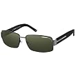 Carrera Globetrotter 4/S Men's Rectangular Full Rim Lifestyle Sunglasses - Black Dark Ruthenium/Green