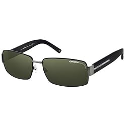 Carrera Globetrotter 4/S Men's Rectangular Full Rim Lifestyle Sunglasses - Black Dark Ruthenium/Green