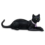 Mystical Mystery Black Cat Figurine With Swarovski Crystal by The Hamilton Collection