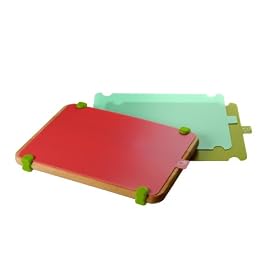 Typhoon Grip-IT Durable Beech Reversible Chopping Board with 3 Colour Coded Chopping Mats