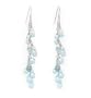 Natural Blue Topaz Briolette Gemstones - Dangling Chain Sterling Silver Hook Earrings