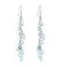 Chain Dangles with Genuine Blue Topaz Briolette Gemstone Sterling Silver Hook Earrings