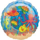 Ocean Party Decor Kit - Cupcake Picks and Balloon