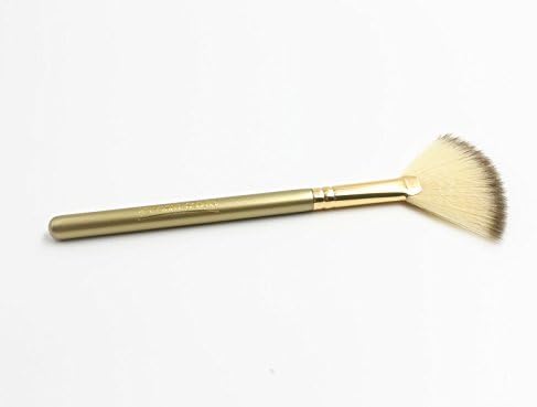 EIEGANT BEAUTY Fan Makeup brush, Highlighting, Nylon Hairs, Wooden Handle with Gold Color Painted