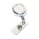 Advantus Chrome Retractable ID Card Reel with Belt Clip, Extends 30 Inches, Pack of 12 (75544)