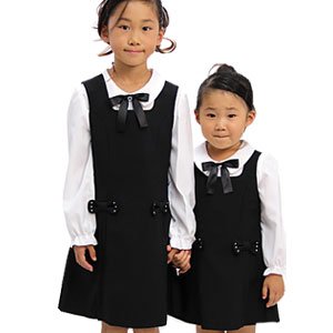 CHOPIN ショパン　キッズ 女児 ブラウス付きジャンパースカート「ブラック」【入学式 七五三 結婚式 発表会】