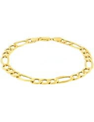 10K Yellow Gold Figaro Cuban Curb Link Chain Bracelet 8" 4.6 Grams 7MM