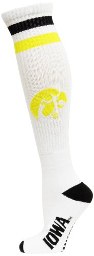 NCAA Iowa Hawkeyes Men's Tube Socks, White/Black/Gold