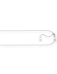 Silver 30" With Rhodium Finish 0.9mm Adjustable Cable Chain With Lobster Clasp