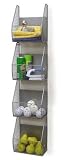 Review Spectrum Diversified  / Spectrum Diversified 89475CAT Wall Mount 4-Tier Vertical Basket Rack - Pewter
