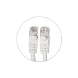 Ethernet Cable, CAT5e - 25 ft White - Gold Plated Male to Male RJ45 connectors for Base-T Networks
