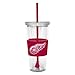 NHL Detroit Red Wings Insulated Tumbler with Rubber Sleeve and Stir Straw, 22-ounce