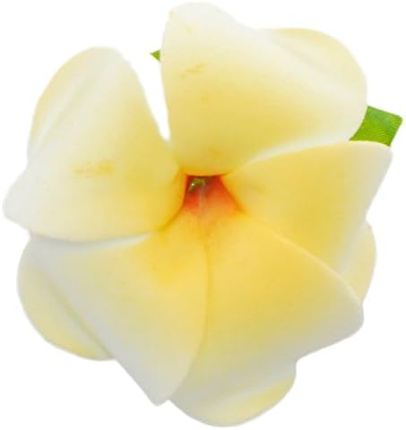 Foam Hair Clip, Yellow Plumeria (Pack of 6)